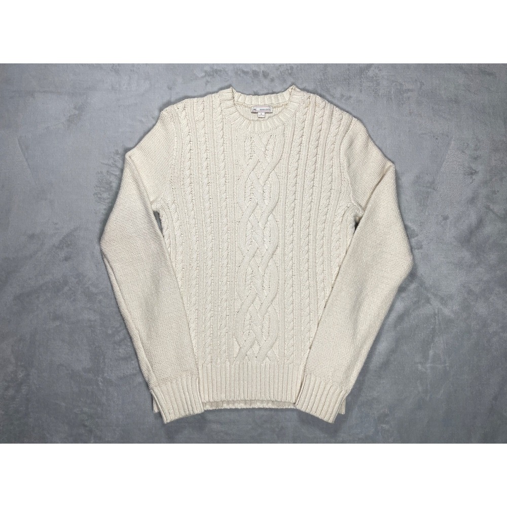 Gap Cable Knit Sweater Men S Ivory Cotton Fisherman Crewneck Classic